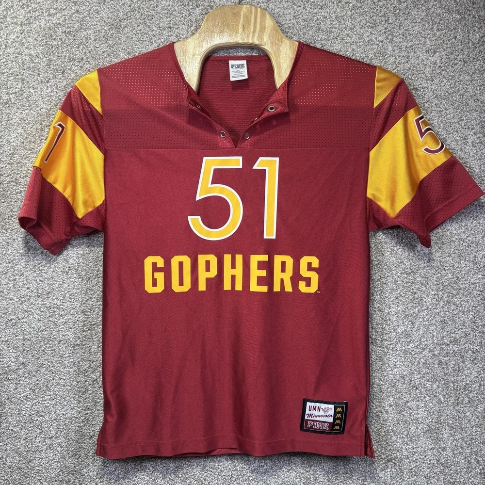 Minnesota‎ Golden Gophers Jersey Womens XS Red NCAA Football PINK VS Number 51